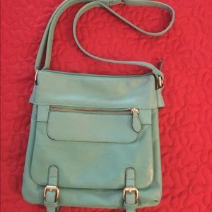 Leather Turquoise Cross Body Bag